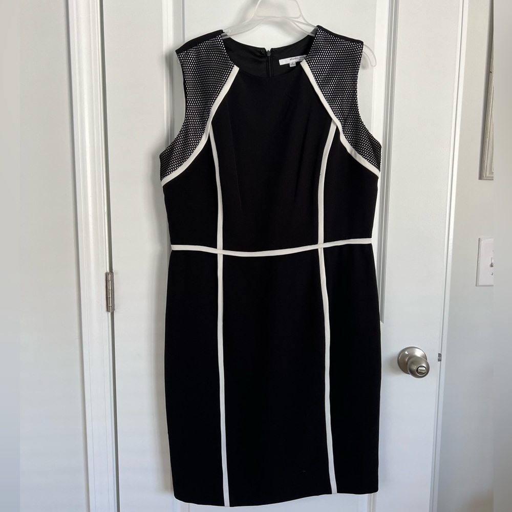 Studio One New York Black & White Dress Sz 16 Like New